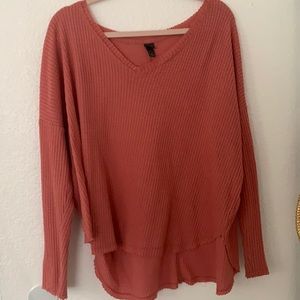 Mauve pink long sleeve, not too thin or thick